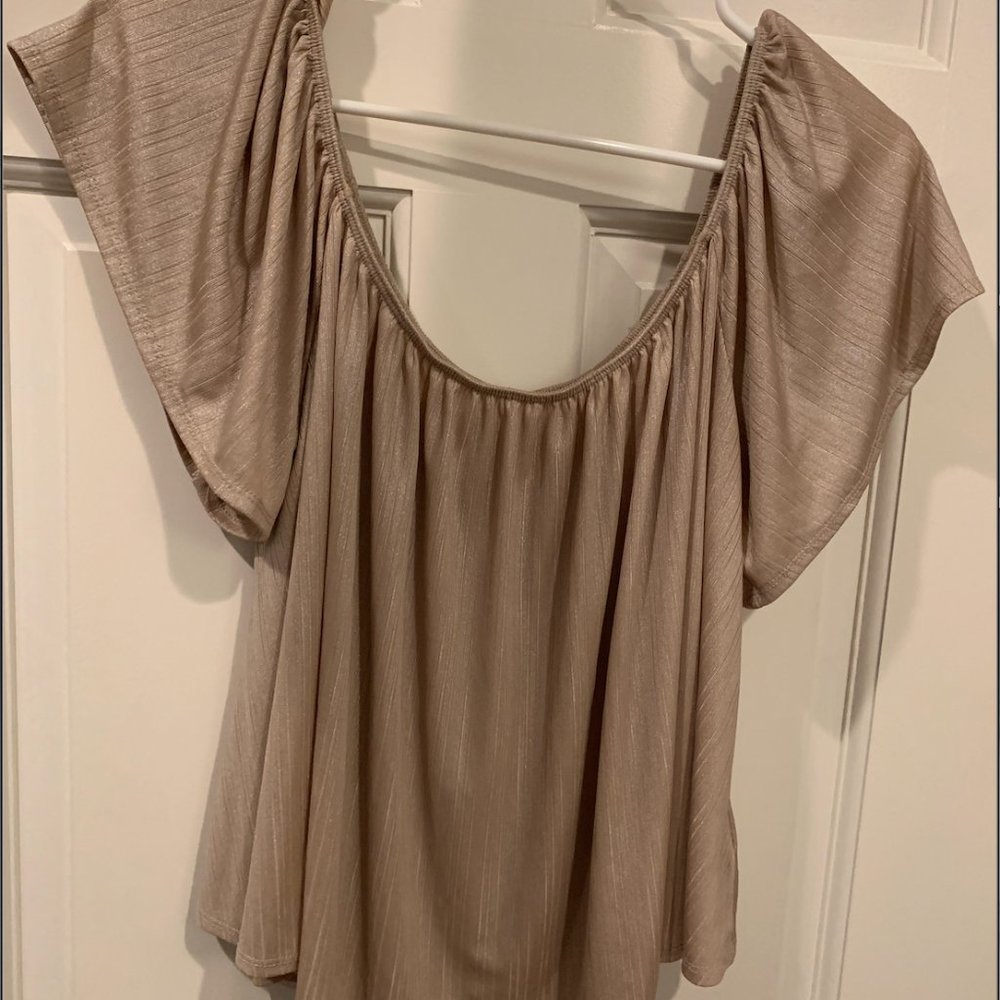 Gold off-shoulder top